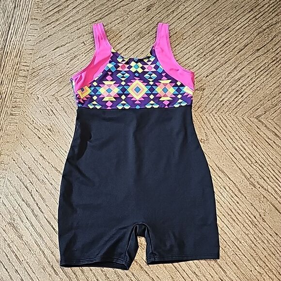 Girls leotard size S 6/6X bodysuit romper with back bow - Picture 1 of 8